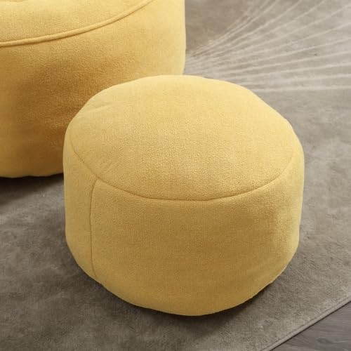 Yellow Memory Foam Bean Bag Chair with Ottoman Z4439