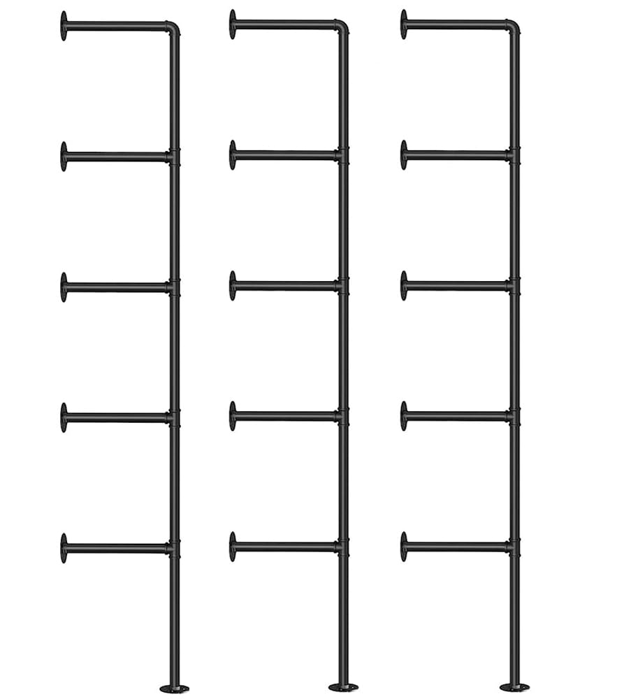 Industrial Pipe 5-Tier Wall Mount Bookshelf Y383