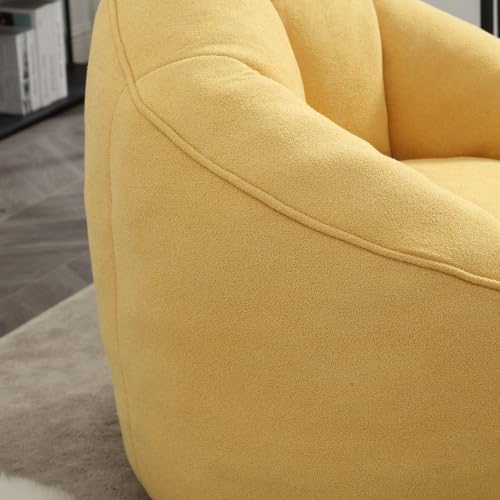 Yellow Memory Foam Bean Bag Chair with Ottoman Z4439