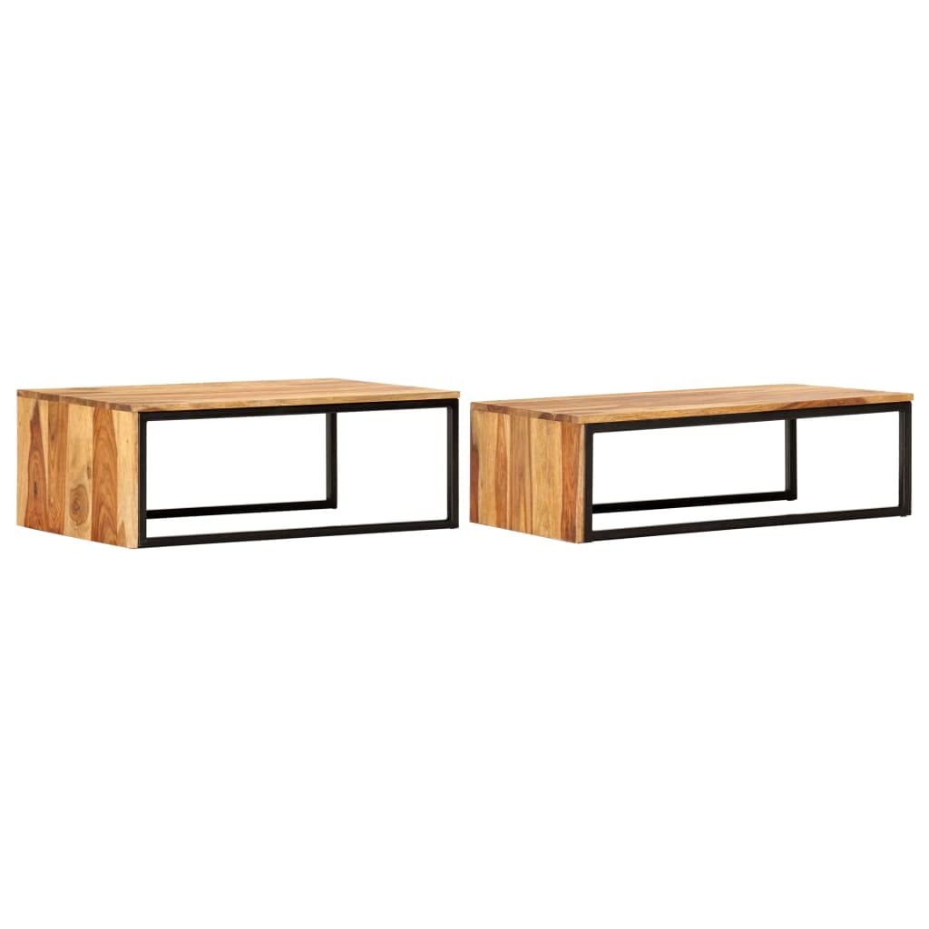 2 pcs Solid Sheesham Wood Nesting Tables Z984605