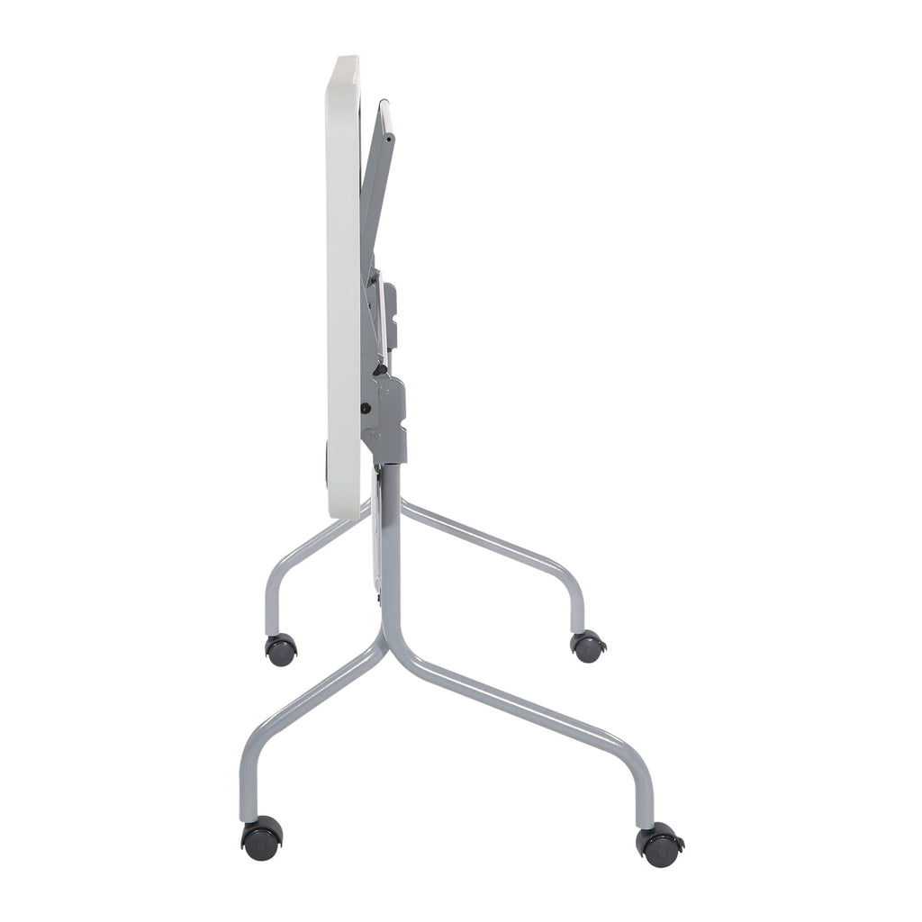 Light Gray Resin Multipurpose Flip Training Table with Locking Casters R348310