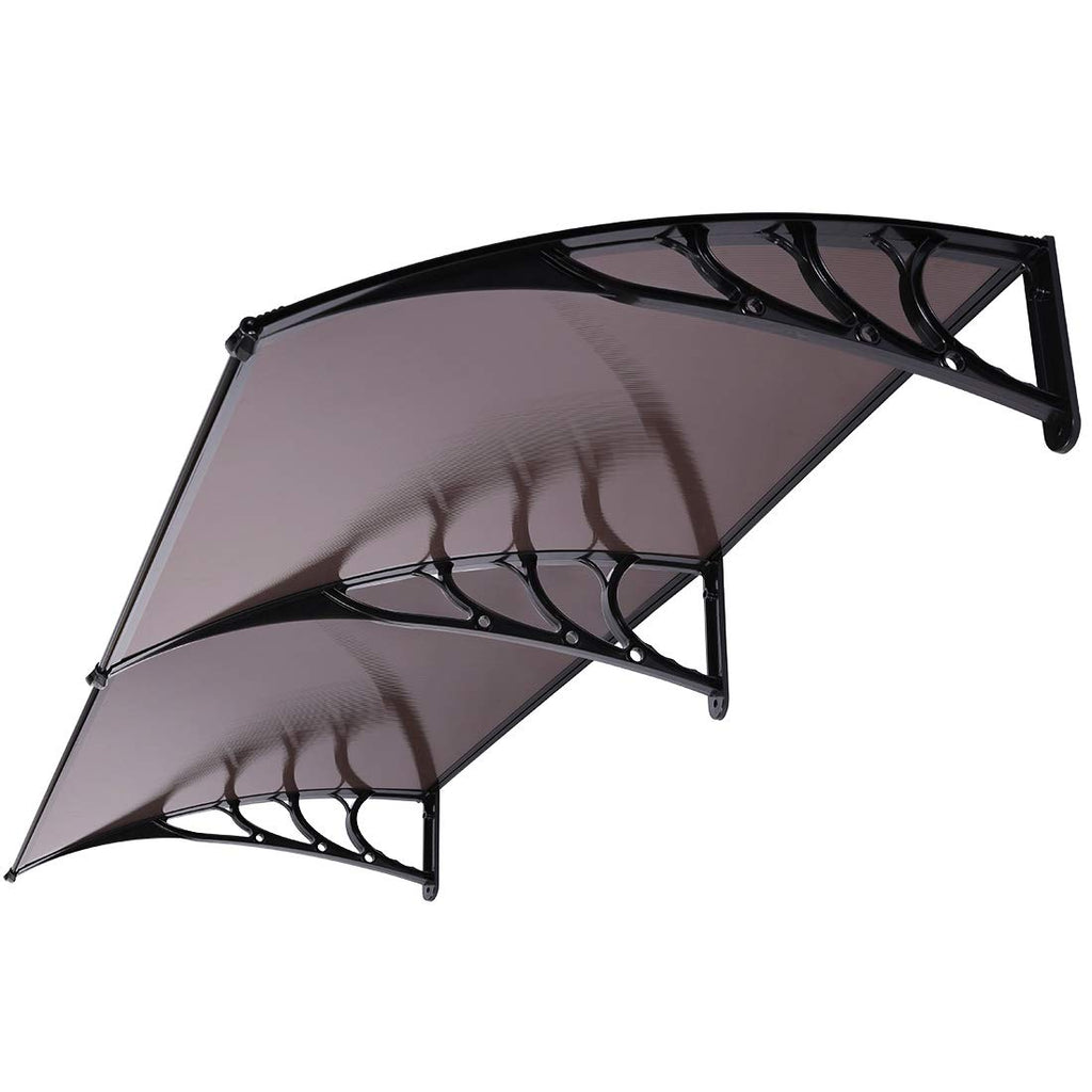 Brown Polycarbonate Window Door Awning 38 Inch x 78 Inch U690