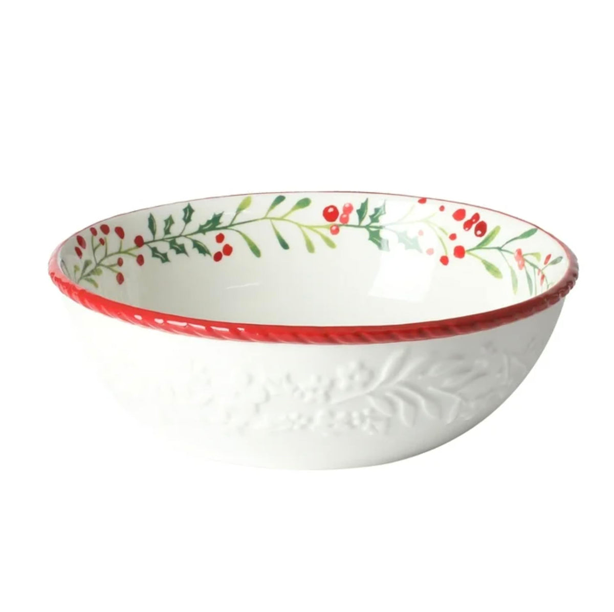 Red 12-Piece Stoneware Dinnerware Set Z651860