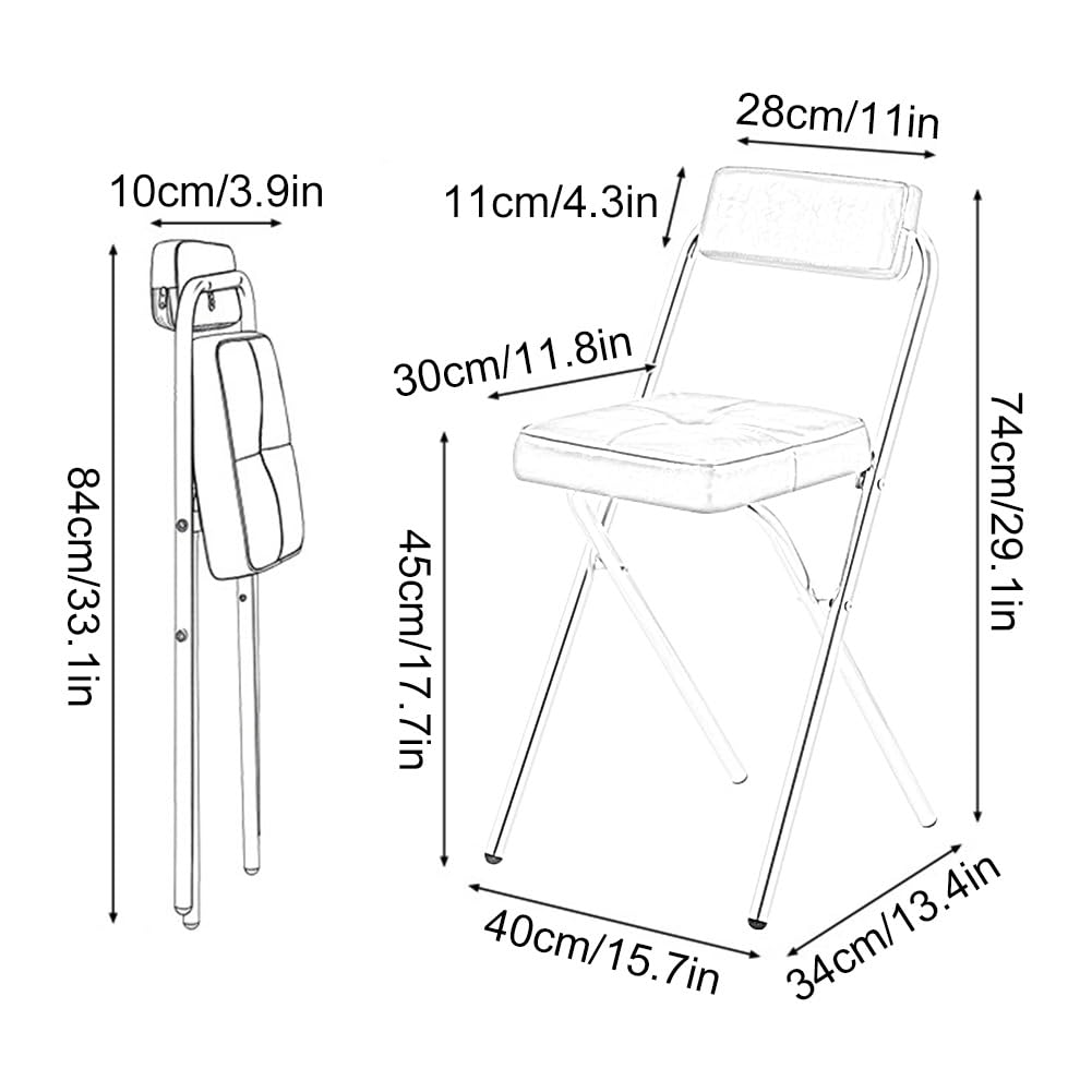 Cushioned Folding Bar Stool with Backrest I70396