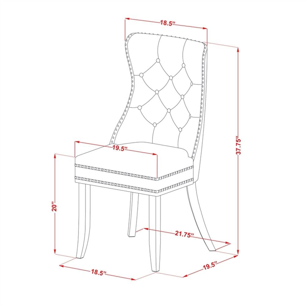 Sand Blasted Black Acacia Wood Dining Chair Set of 2 C765143