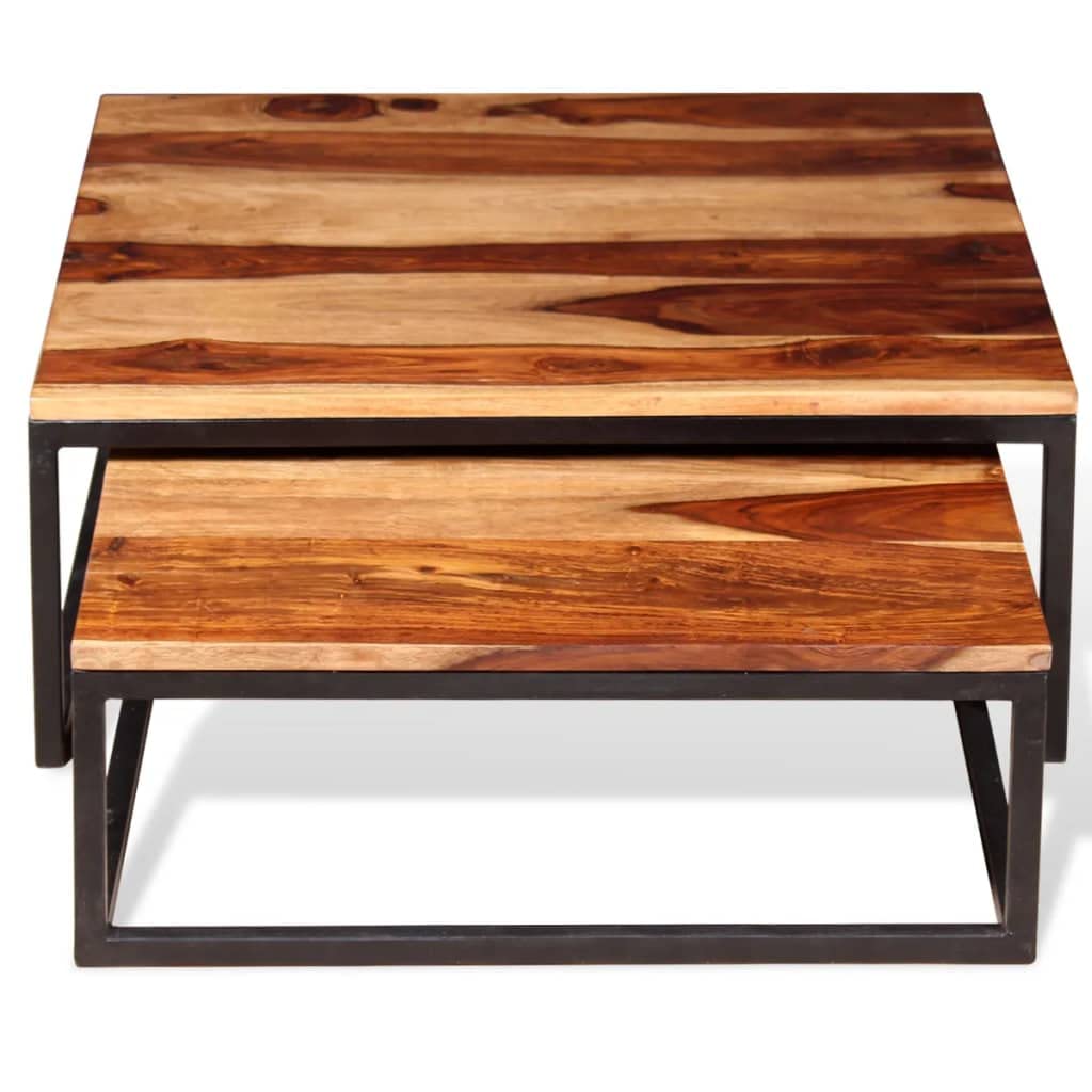 Two Piece Nesting Solid Sheesham Wood Coffee Table Set P563000
