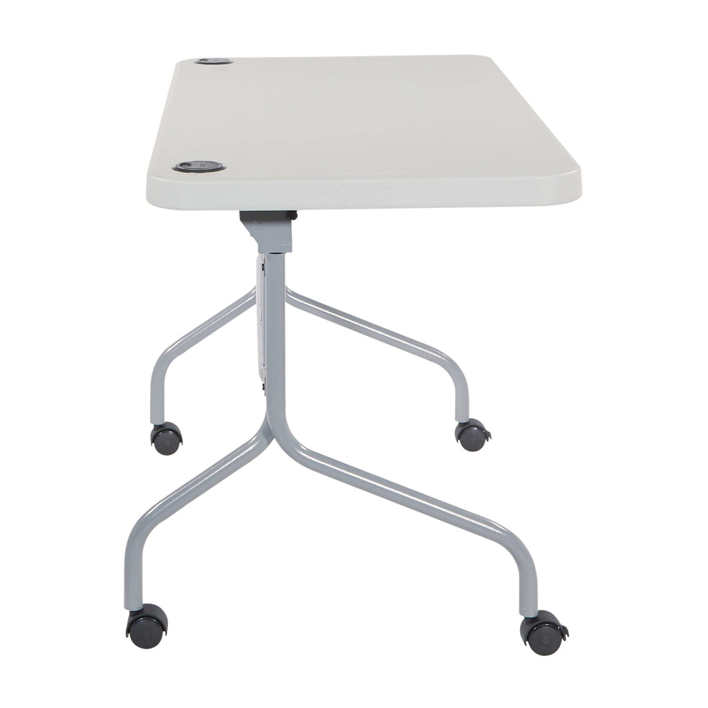 Light Gray Resin Multipurpose Flip Training Table with Locking Casters R348310