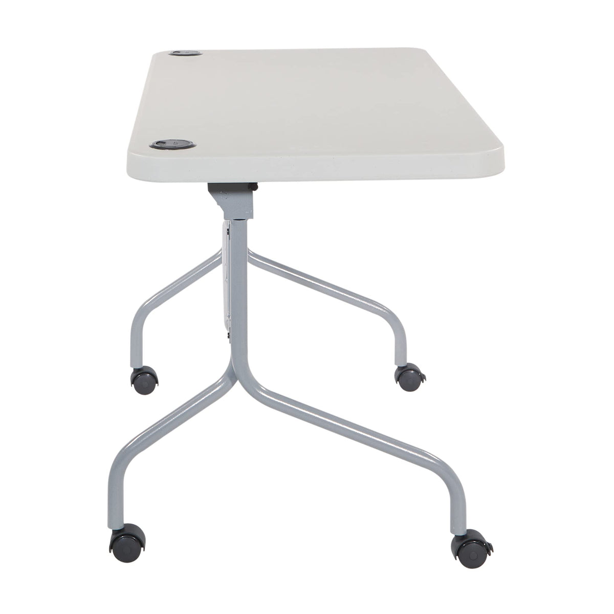 Light Gray Resin Multipurpose Flip Training Table with Locking Casters R348310
