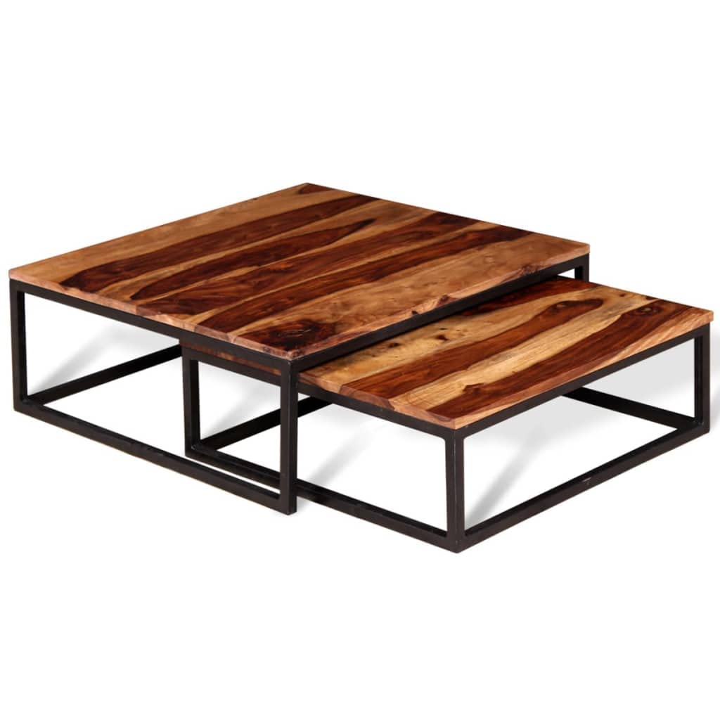 Two Piece Nesting Solid Sheesham Wood Coffee Table Set P563000