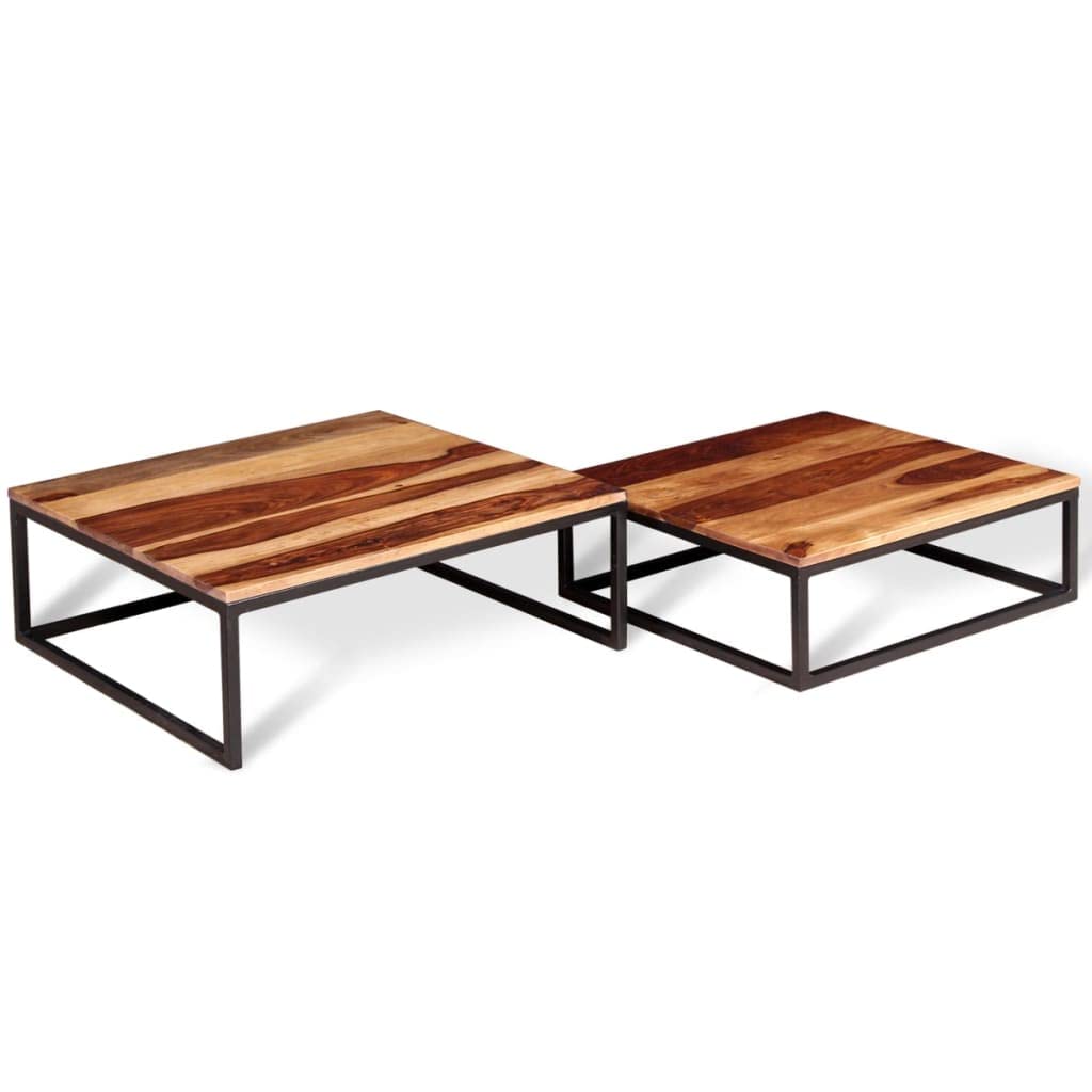 Two Piece Nesting Solid Sheesham Wood Coffee Table Set P563000
