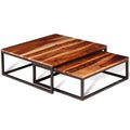 Two Piece Nesting Solid Sheesham Wood Coffee Table Set P563000