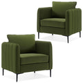 Olive Green Velvet Accent Chairs Set of 2 M730056