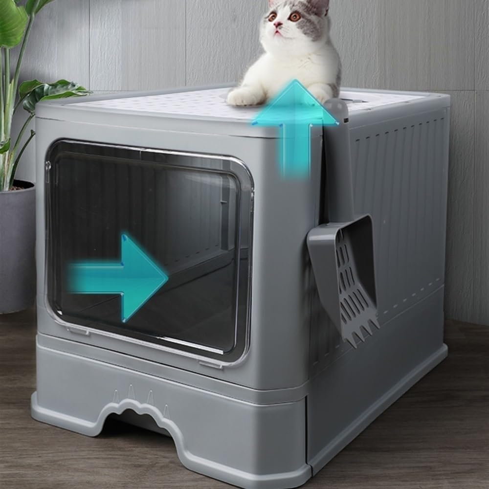 Foldable Enclosed Cat Litter Box with Lid H1190