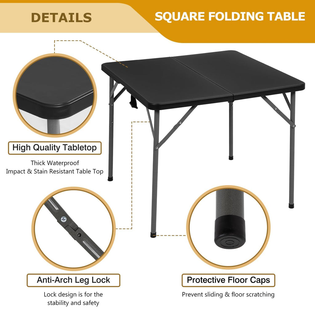 34" Black Folding Card Table B175