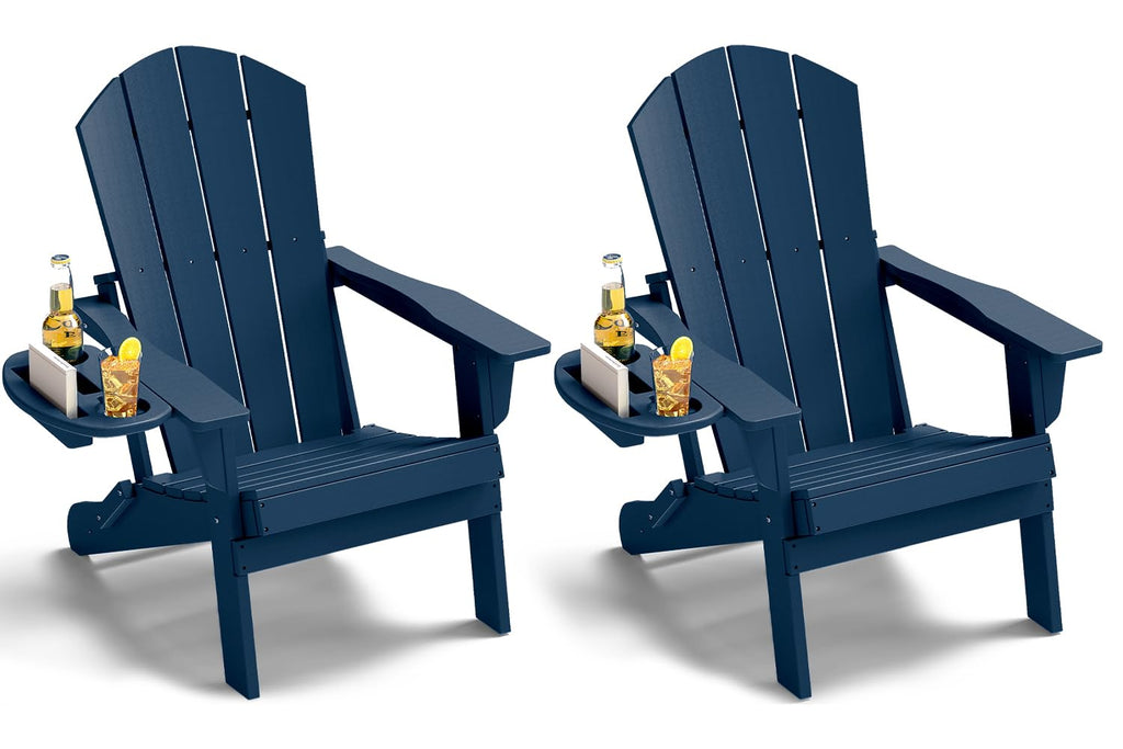Folding Adirondack Chairs Set of 2 Navy Blue J454