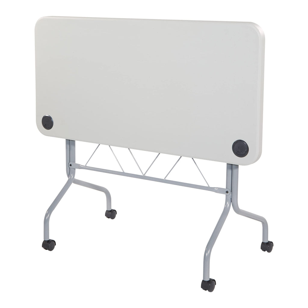 Light Gray Resin Multipurpose Flip Training Table with Locking Casters R348310