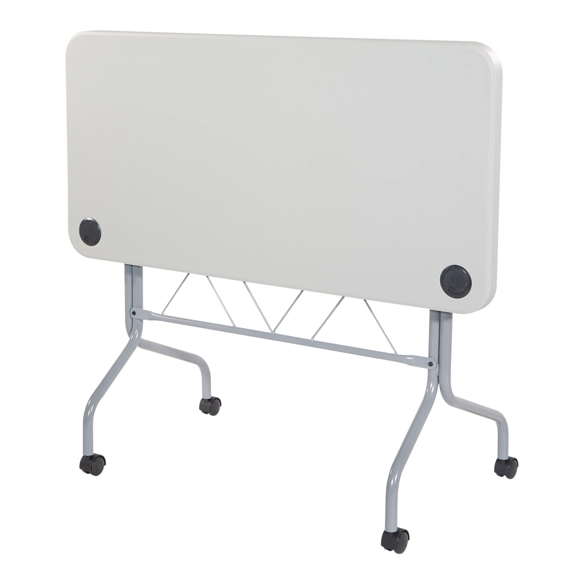 Light Gray Resin Multipurpose Flip Training Table with Locking Casters R348310