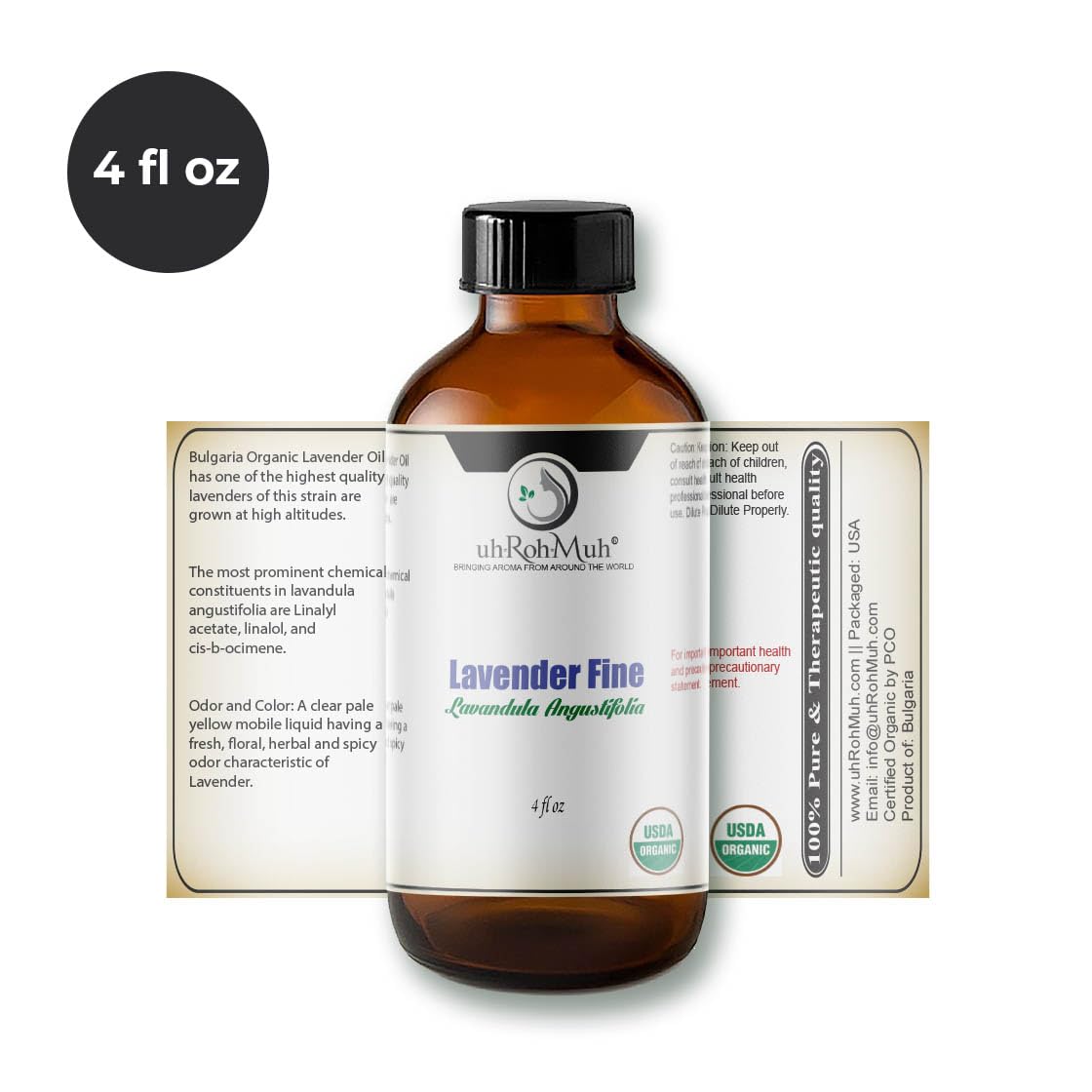 Lavender Organic Essential Oil 4 Fl Oz M85058