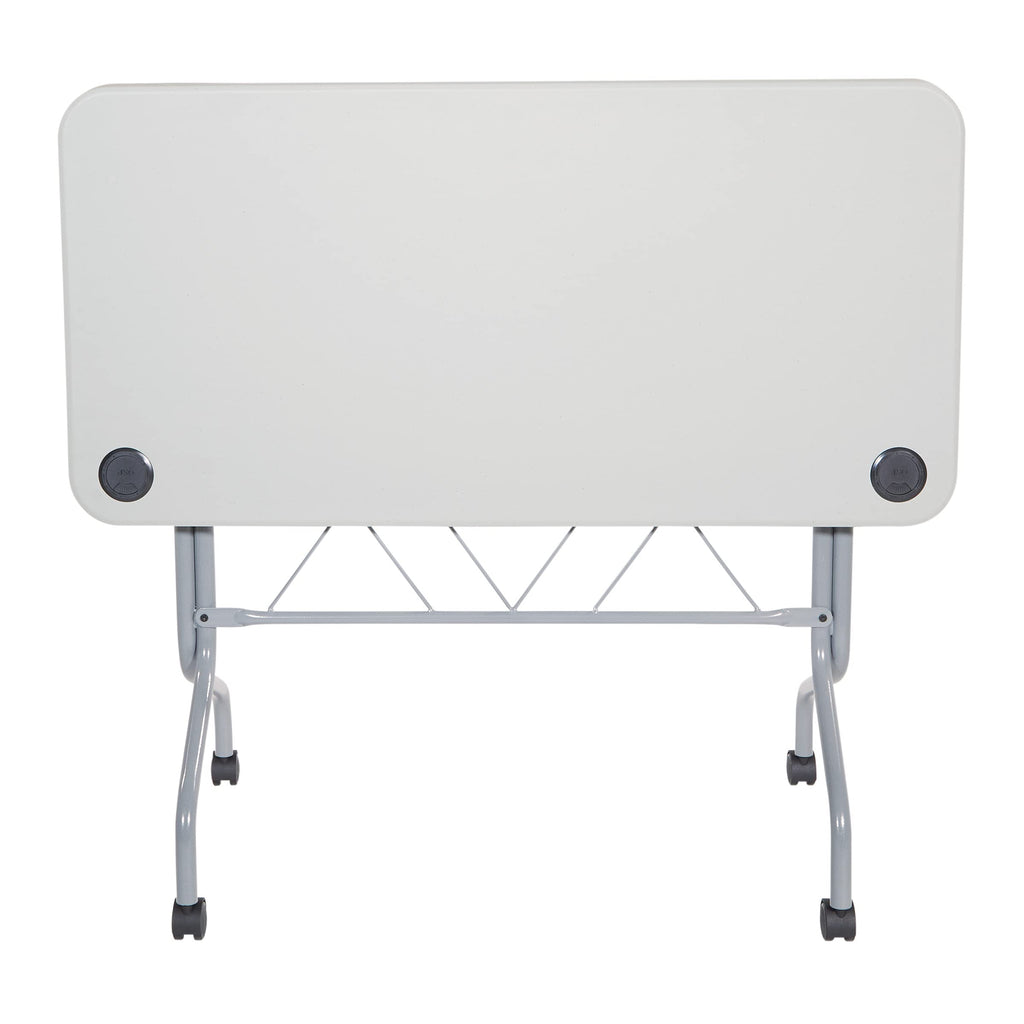 Light Gray Resin Multipurpose Flip Training Table with Locking Casters R348310