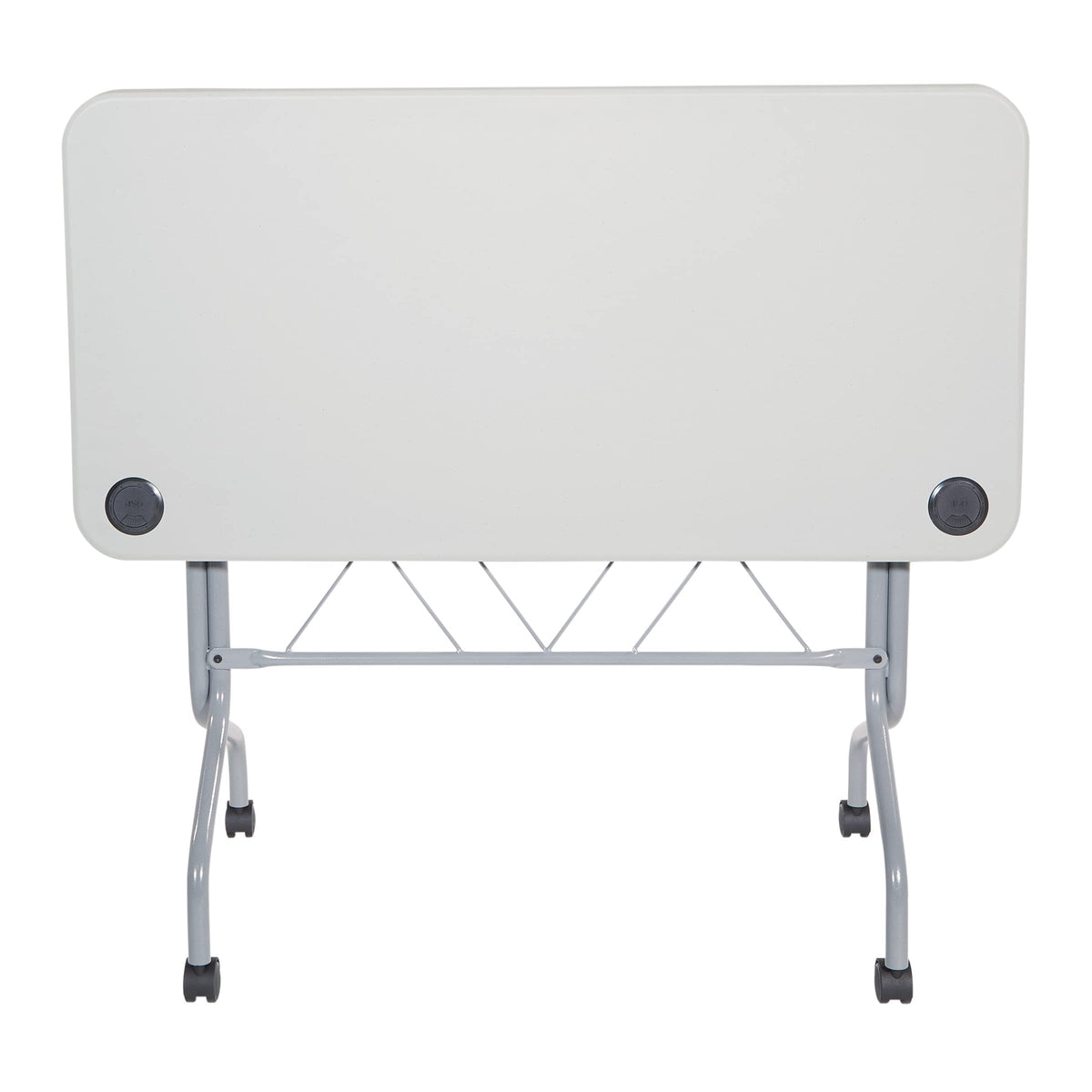 Light Gray Resin Multipurpose Flip Training Table with Locking Casters R348310
