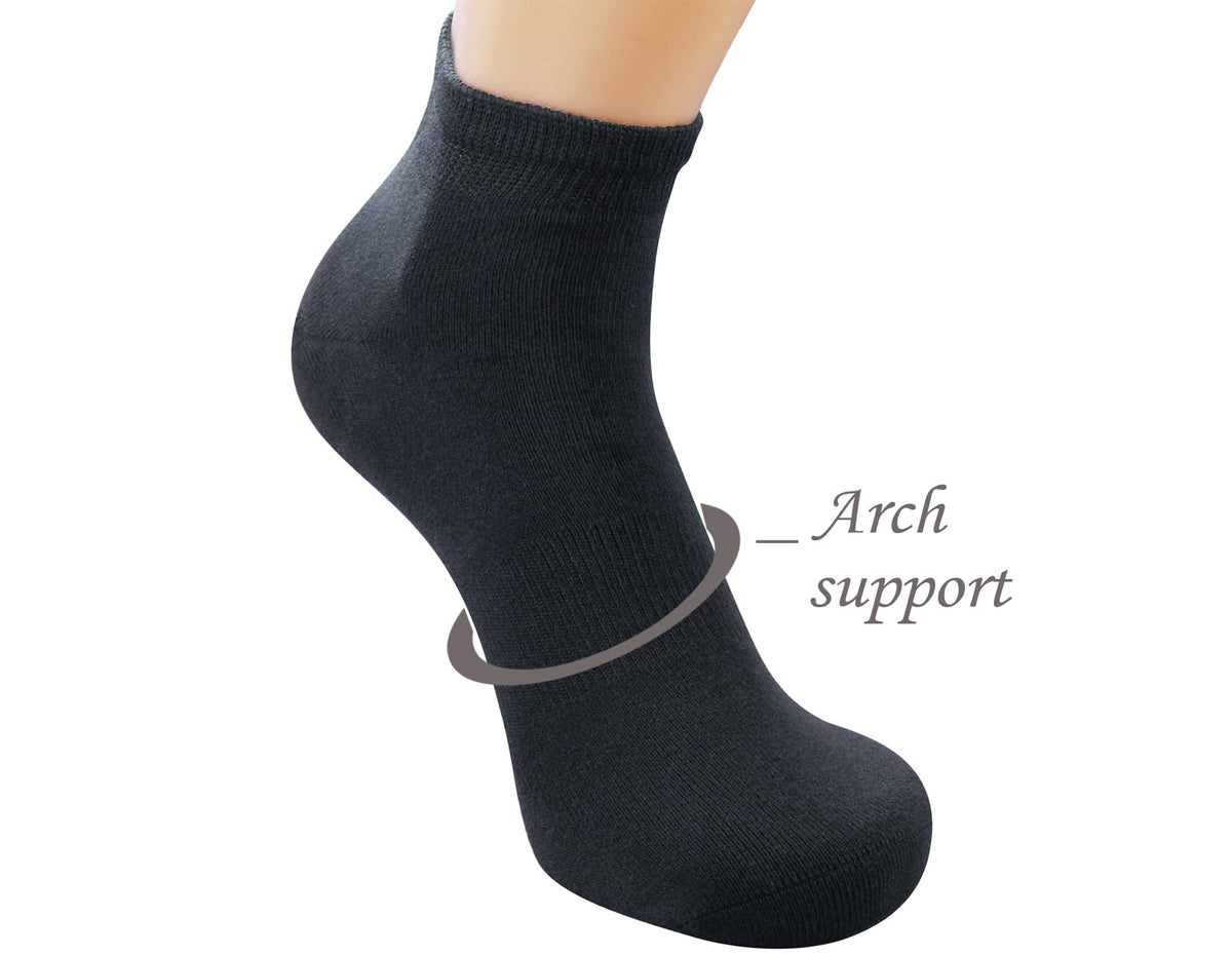 Men's 5-Pack Diabetic Low Cut Socks with Arch Support B792324