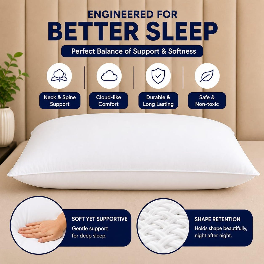 King Size White Microfiber Bed Pillows Set of 2 P8871
