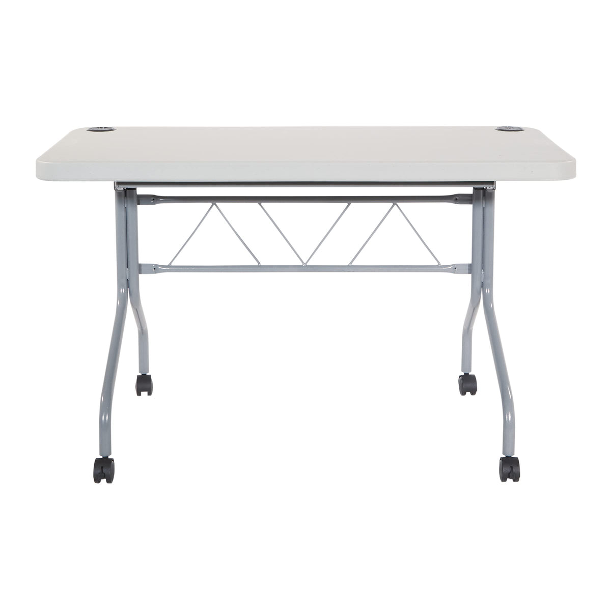 Light Gray Resin Multipurpose Flip Training Table with Locking Casters R348310