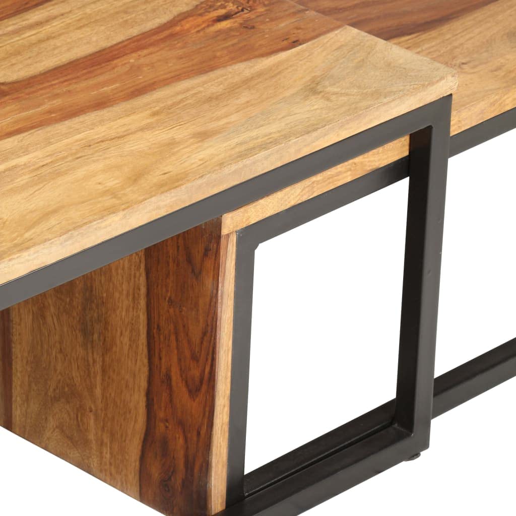 2 pcs Solid Sheesham Wood Nesting Tables Z984605