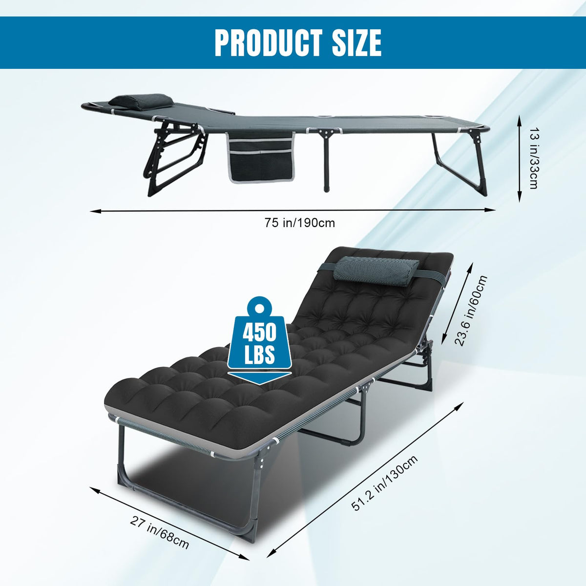 Folding Camping Cot with Mattress O78522