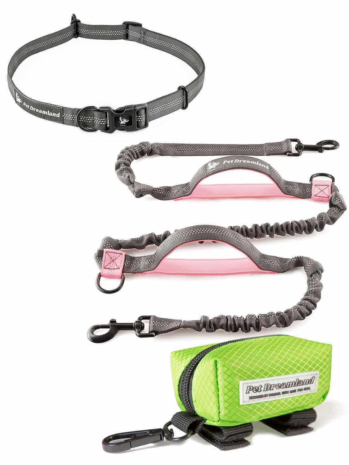 Hands Free Dog Leash for Large Dogs with Poop Bag Dispenser D264