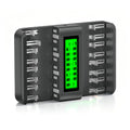 16 Bay AA AAA C D NiMH Battery Charger with LCD Display O59184