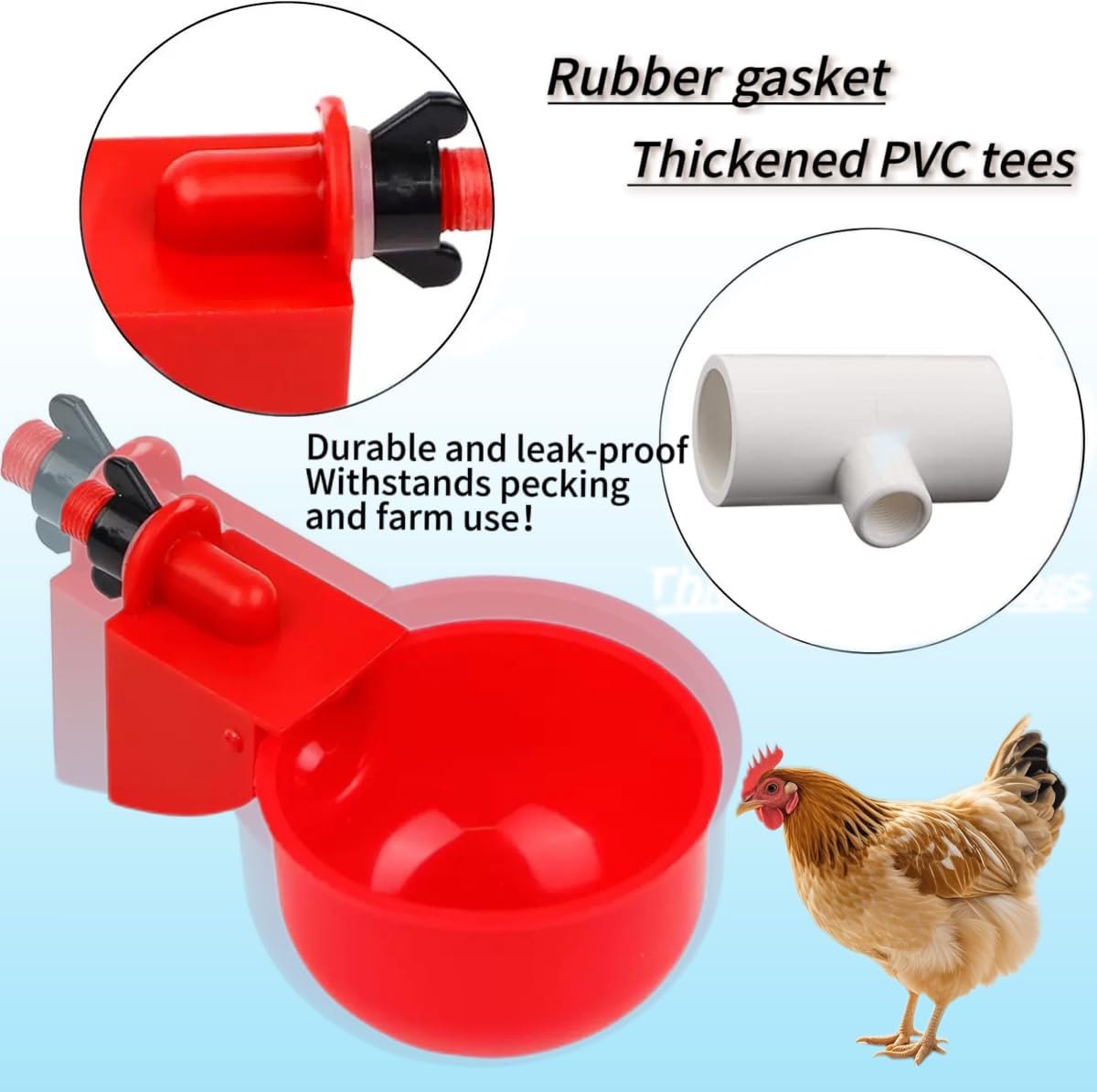 24 Pack Automatic Chicken Waterer Cups Kit V566