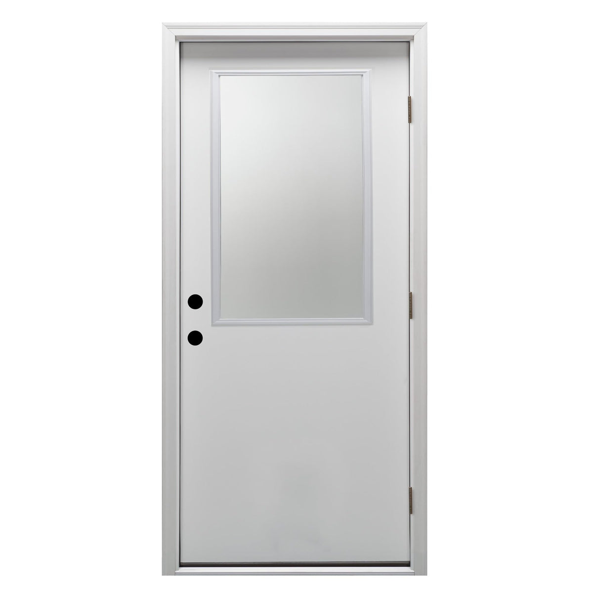 Primed Left Hand Outswing Prehung Door 1/2 Lite Clear Glass 36"x80" Steel N853