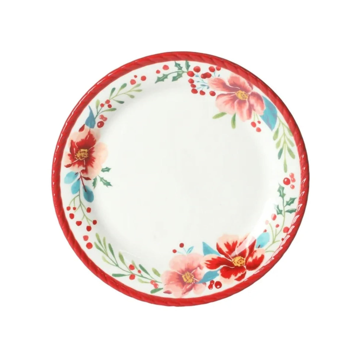 Red 12-Piece Stoneware Dinnerware Set Z651860