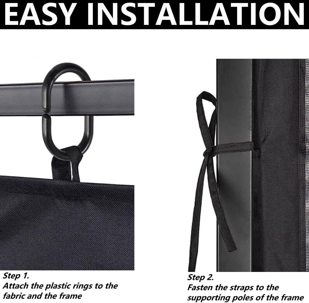Mosquito Net 4-Panel Canopy Screen Wall with Zipper for 10 x 10' Gazebo Q73234