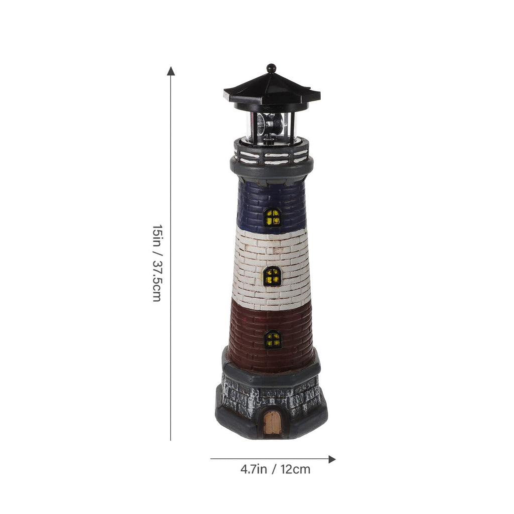 Solar Lighthouse Garden Lights Outdoor Waterproof Resin Statue Lamp B756803