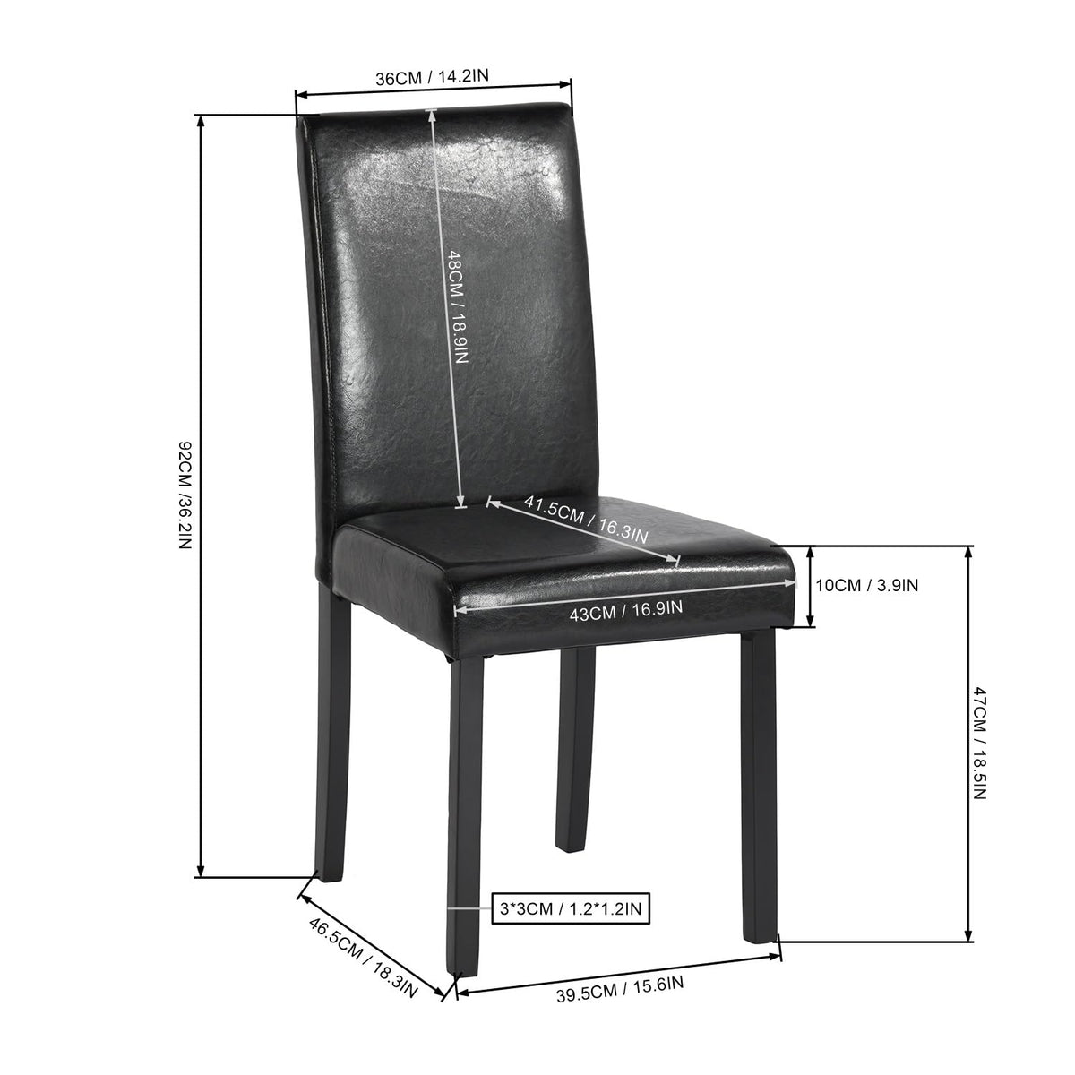 Upholstered PU Leather Dining Chairs Set of 4 S6173