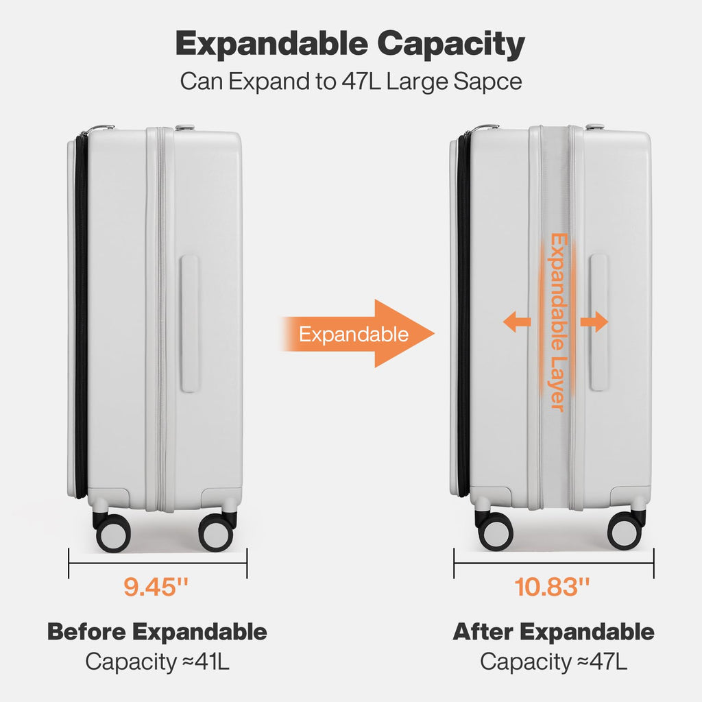 20 Inch Expandable PC Hard Shell Carry On Luggage with Spinner Wheels & TSA Lock Z980