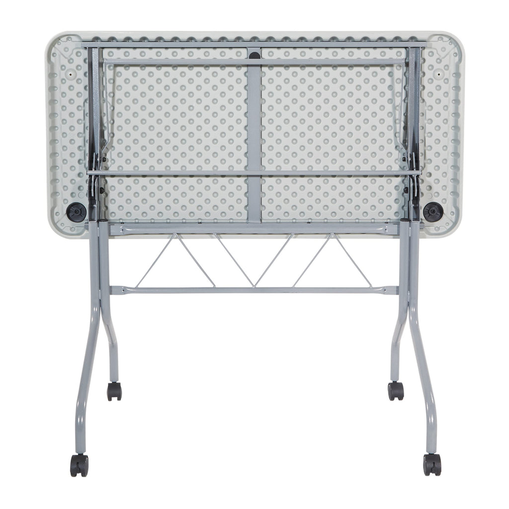 Light Gray Resin Multipurpose Flip Training Table with Locking Casters R348310