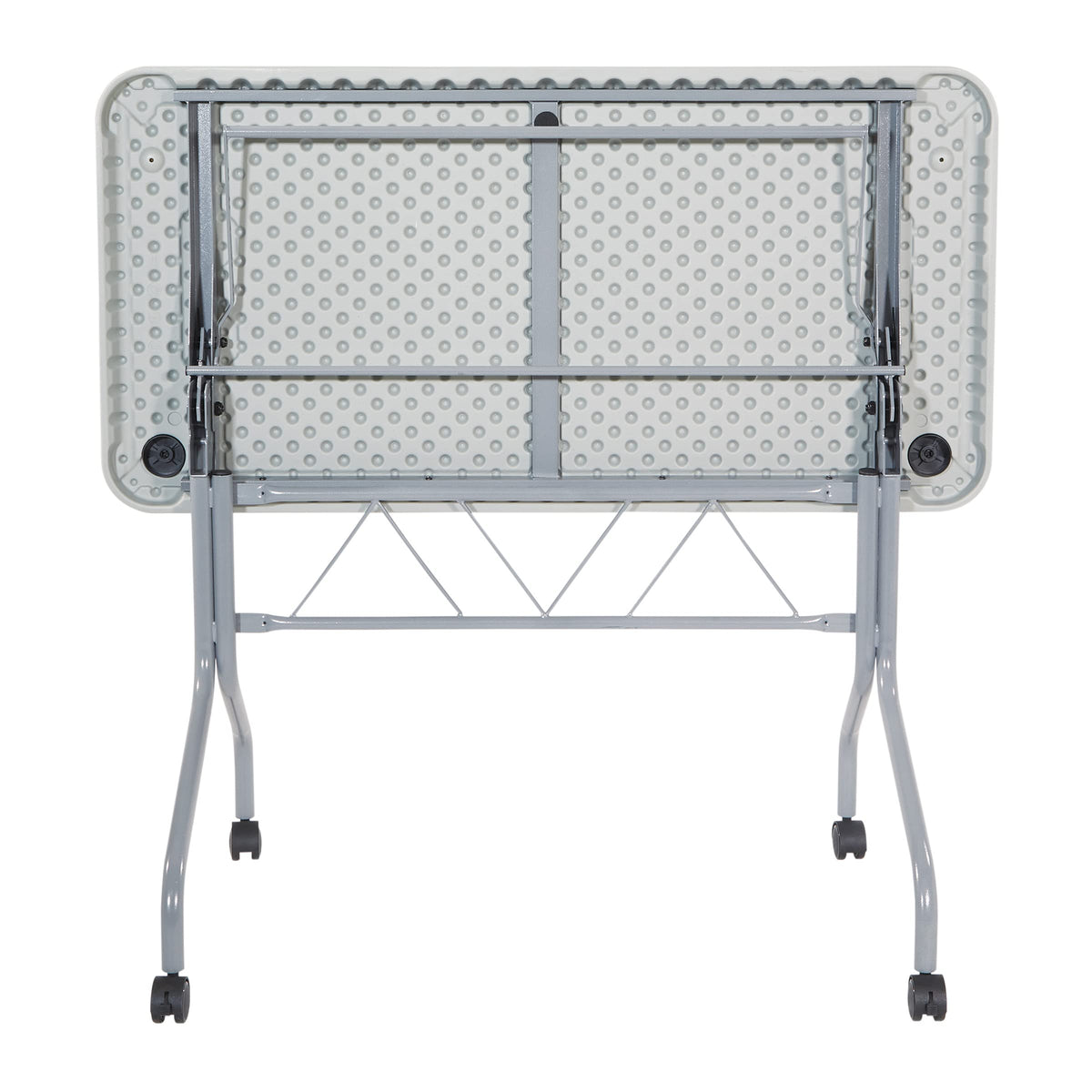 Light Gray Resin Multipurpose Flip Training Table with Locking Casters R348310