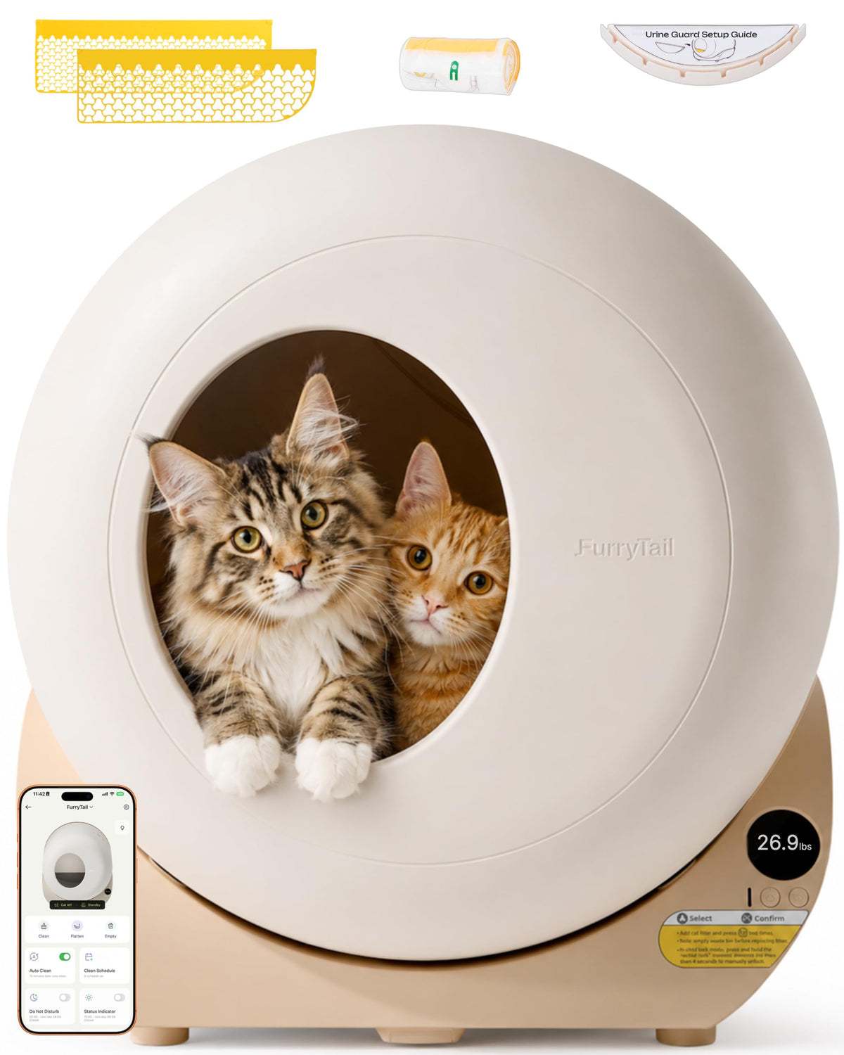 Automatic Self Cleaning Litter Box with Night Light U979