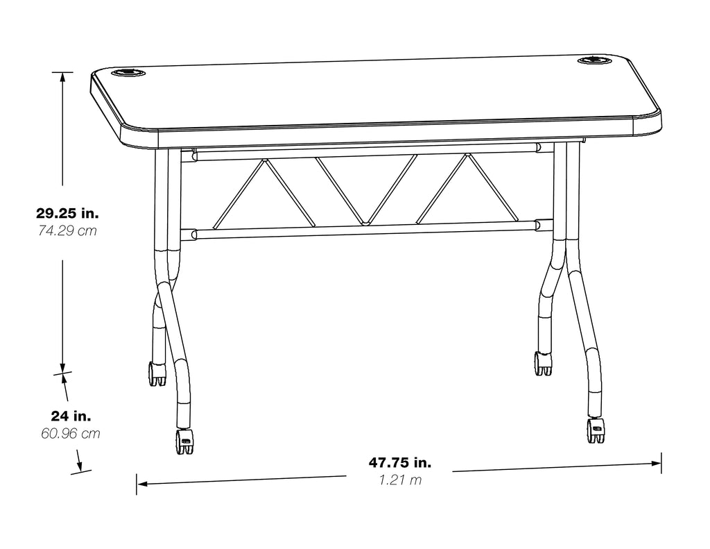 Light Gray Resin Multipurpose Flip Training Table with Locking Casters R348310