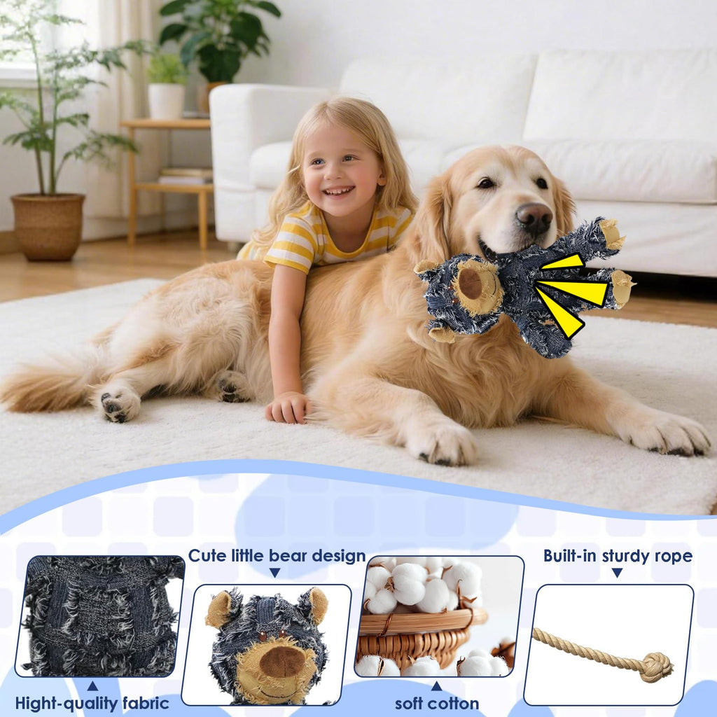 Squeaky Plush Dog Toy F71289