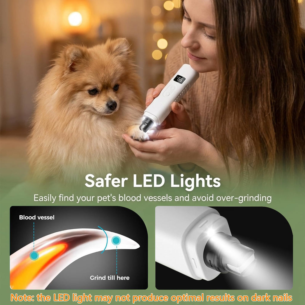 Dog Nail Grinder, 3-Speed Ultra Quiet with LED Light P50252