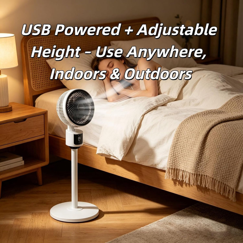Standing Fan with 90° Oscillation, 3 Speeds, Adjustable Height J3245
