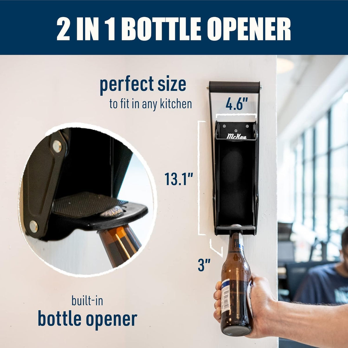 16 oz Heavy Duty Wall Mounted Aluminum Can Crusher with Bottle Opener X19915
