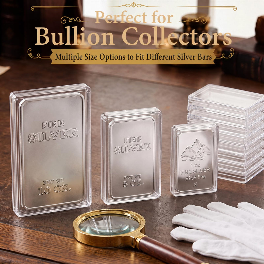 60 Pcs Silver Bar Holder Case O412246