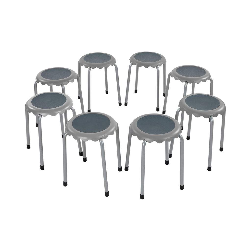 Grey 8-Piece Stackable Stool Seating Set X763838