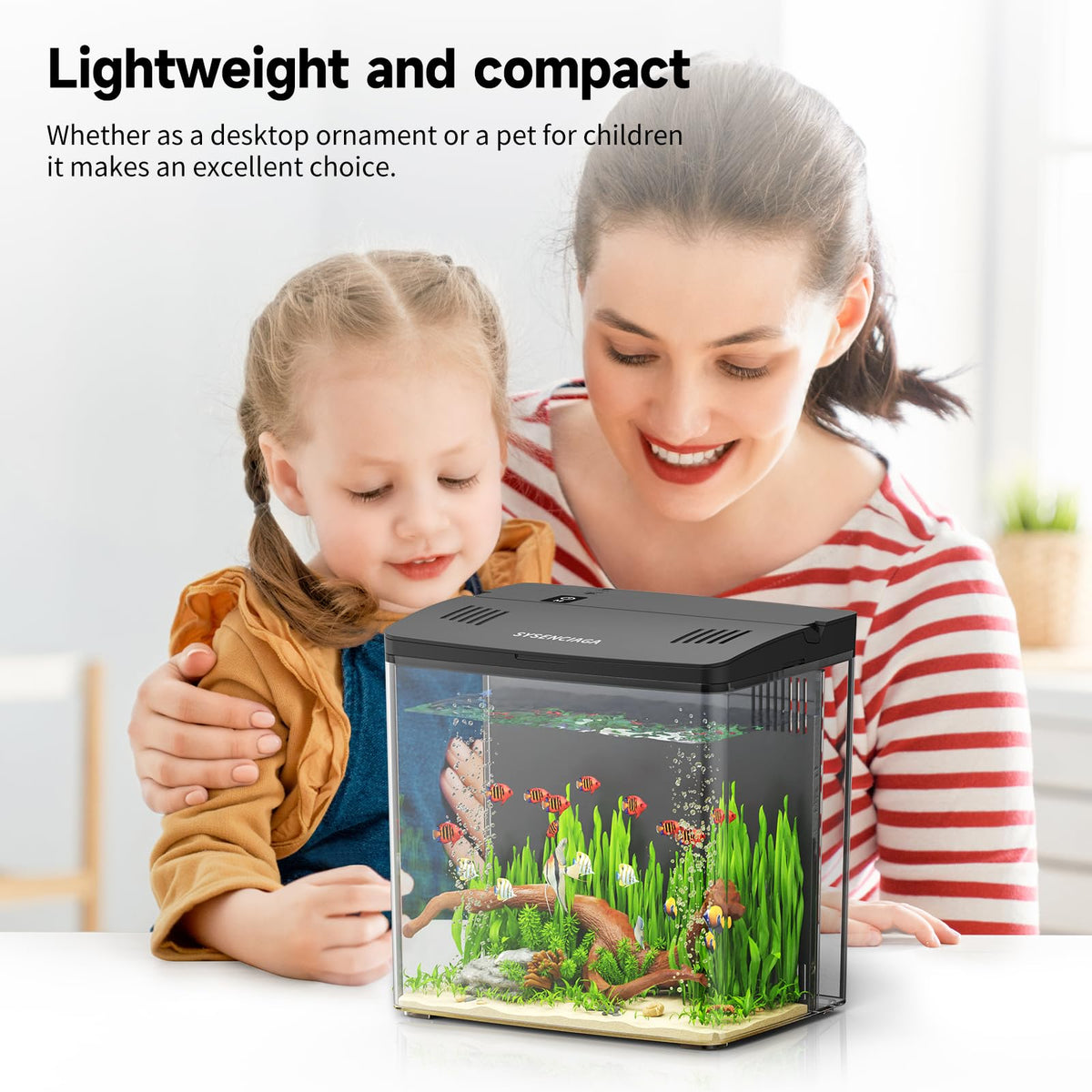 1 Gallon Acrylic Fish Tank Kit with Filter and Light D84949