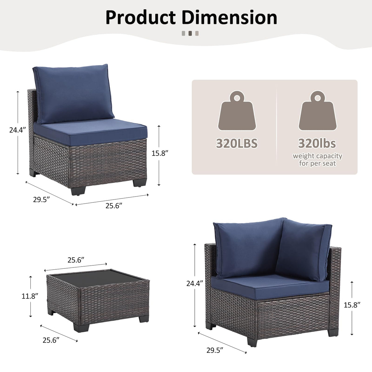 3 Piece Outdoor Wicker Patio Furniture Set S64104